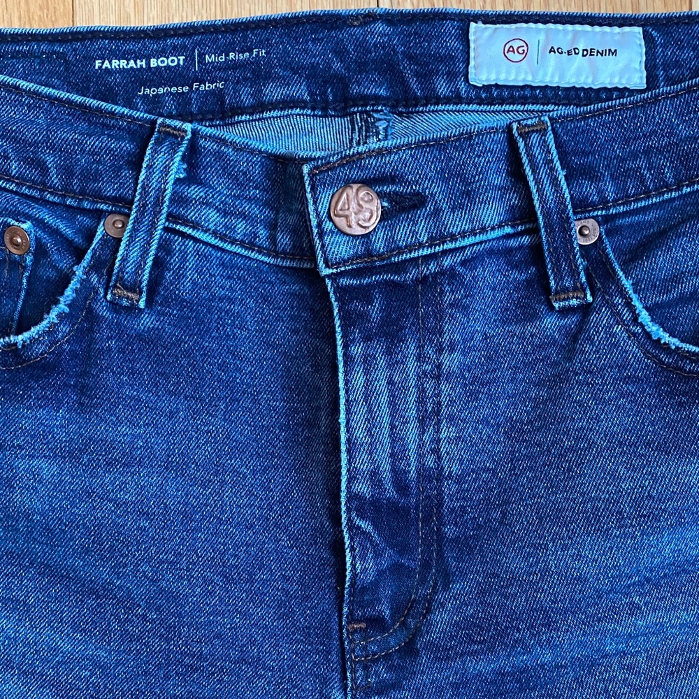 AG Adriano Goldschmied Dark Blue Flare Jeans - Picture 2 of 4